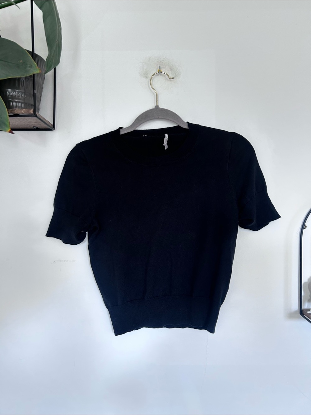 J.Crew Black Shrunken Tencel Lyocell-Blend T-Shirt Short Sleeve Size Small